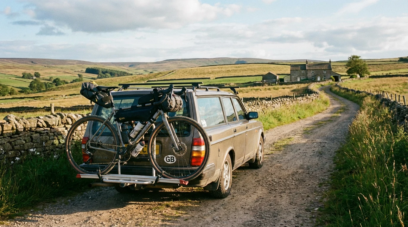 Gravel bike sur porte-vélo arrière